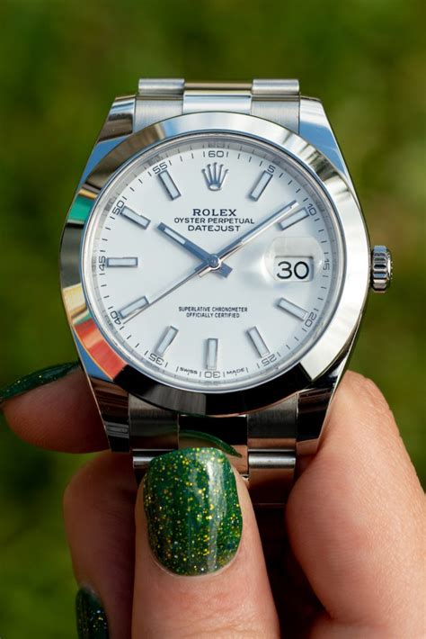 rolex datejust white dial review